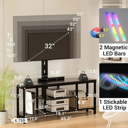Corner TV Stand LED, Universal TV Mount Stand for 32-60" TV, Game Console