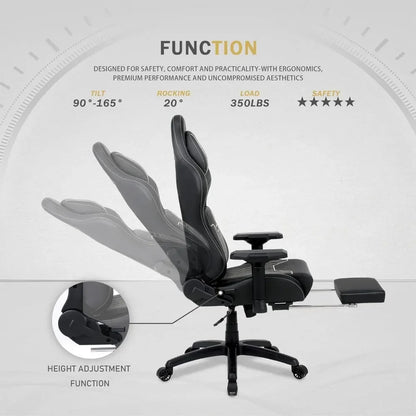 Dowinx Big and Tall Gaming Chair with Footrest and Lumbar support