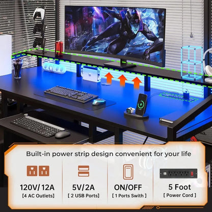SEDETA 63" Computer Desk with Lockable Drawers