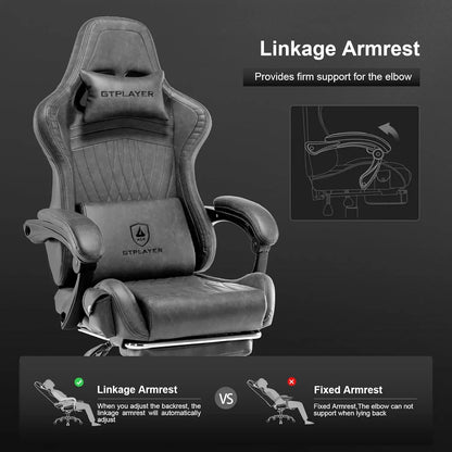 GTPLAYER Ace-Pro Gaming Chair with Footrest and Speakers