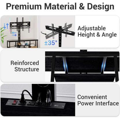 Corner TV Stand LED, Universal TV Mount Stand for 32-60" TV, Game Console
