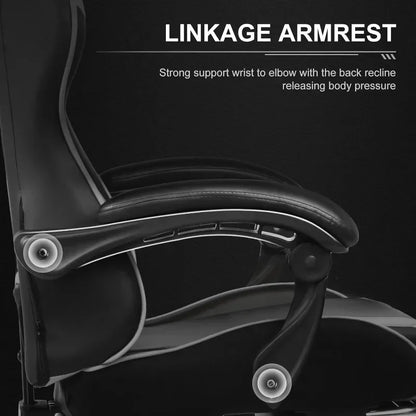 GTPLAYER Gaming Chair with Footrest and Lumbar Support, Height Adjustable