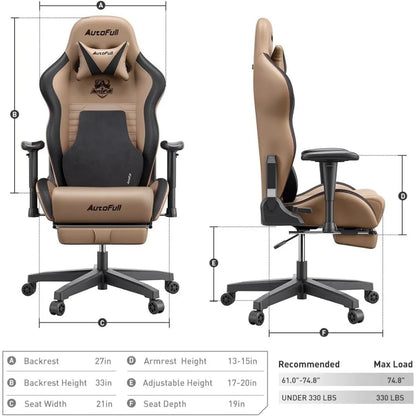 AutoFull C3 Office/Gaming Chair with Ergonomic Lumbar Support, High Back