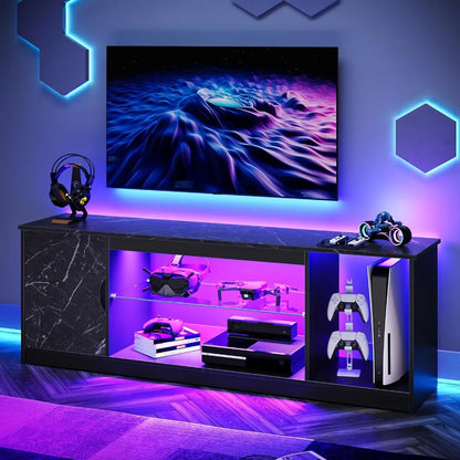 Bestier Gaming Entertainment Center LED TV Stand for 55-65" TV