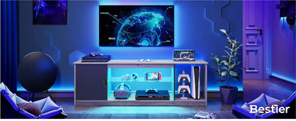 Bestier Gaming Entertainment Center LED TV Stand for 55-65" TV
