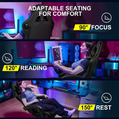 GTPLAYER Ace-Pro Gaming Chair with Footrest and Speakers