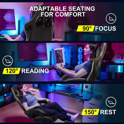 GTPLAYER Ace-Pro Gaming Chair with Footrest and Speakers