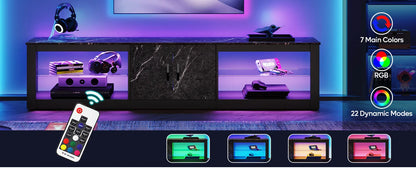 Bestier Gaming Entertainment Center for up to 85 Inch TV with Glass Shelves.