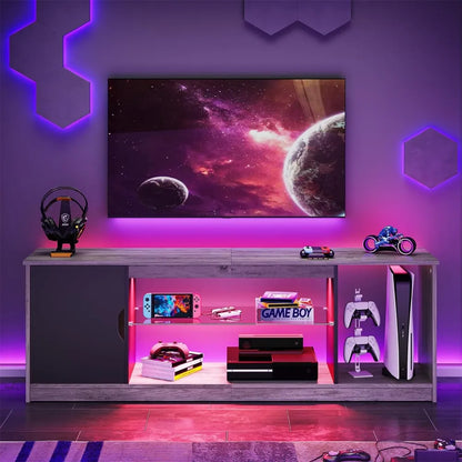 Bestier Gaming Entertainment Center LED TV Stand for 55-65" TV